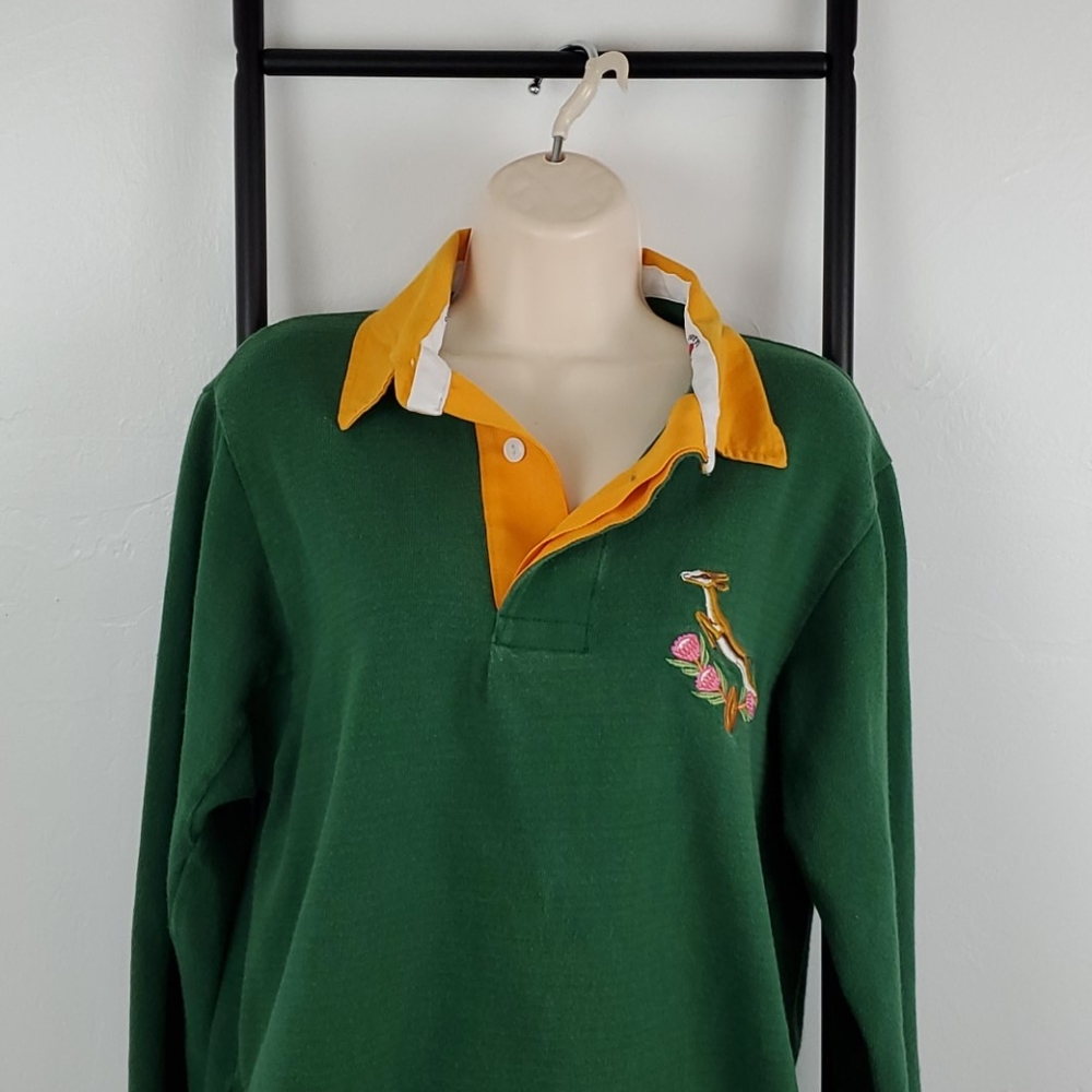 Vintage Cotton Traders by Maxmore rugby sweater polo long sleeve men size L Y2K